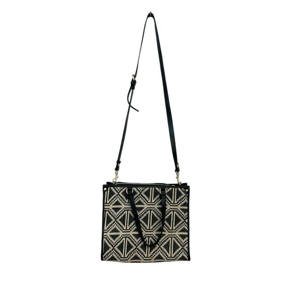 Patricia Nash Black‎ & Tan Tuareg Woven Ava Medium Leather Crossbody Tote - Picture 5 of 12